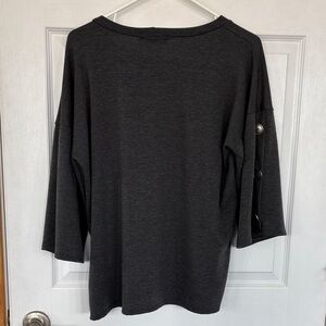 Women's Charcoal 3/4 bell Sleeve Top